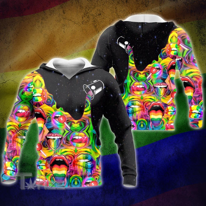 LGBT POURING RAINBOW COLOR 3D All Over Printed Shirt, Sweatshirt, Hoodie, Bomber Jacket Size S - 5XL