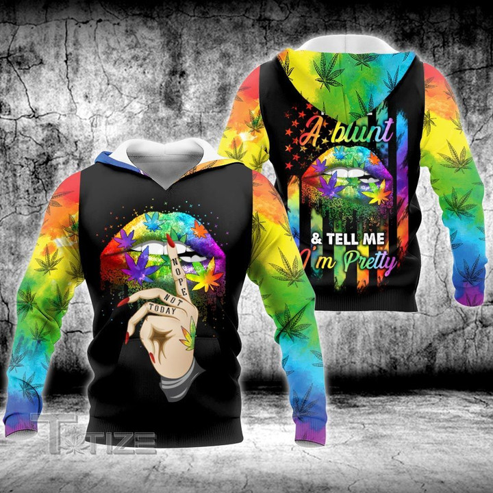 Weed Leaf Lip LGBT 3D All Over Printed Shirt, Sweatshirt, Hoodie, Bomber Jacket Size S - 5XL