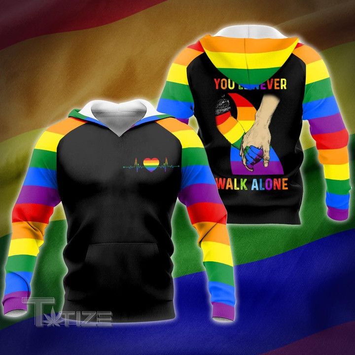LGBT rainbow you'll never walk alone 3D All Over Printed Shirt, Sweatshirt, Hoodie, Bomber Jacket Size S - 5XL