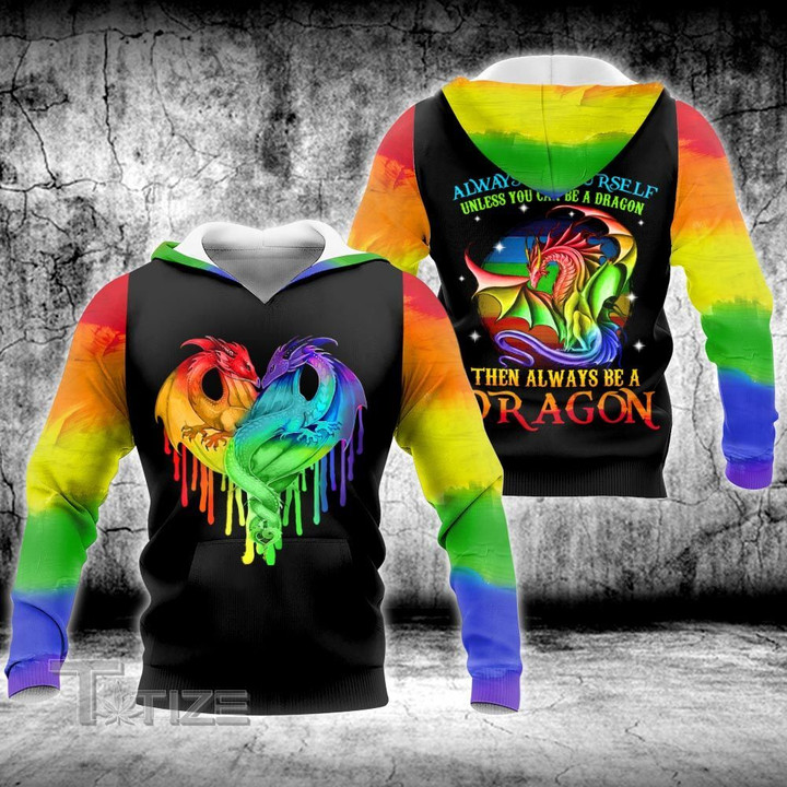 LGBT dragon rainbow water color 3D All Over Printed Shirt, Sweatshirt, Hoodie, Bomber Jacket Size S - 5XL