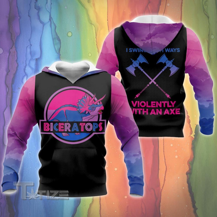 LGBT bisexual dinosaur swing both 3D All Over Printed Shirt, Sweatshirt, Hoodie, Bomber Jacket Size S - 5XL