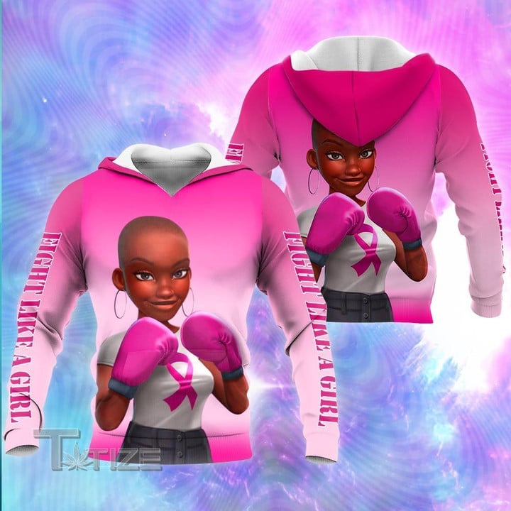 Breast cancer strong Black girl 3D ALL OVER PRINTED SHIRT, SWEATSHIRT, HOODIE, BOMBER JACKET SIZE S - 5XL