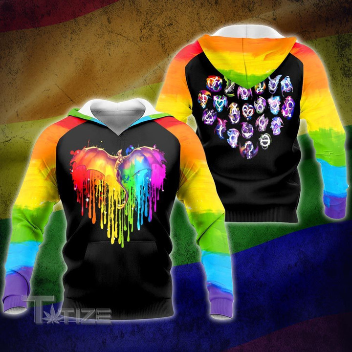 LGBT dragon rainbow water color 3D All Over Printed Shirt, Sweatshirt, Hoodie, Bomber Jacket Size S - 5XL