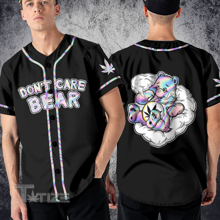 Weed dont care bear hologram Baseball Shirt