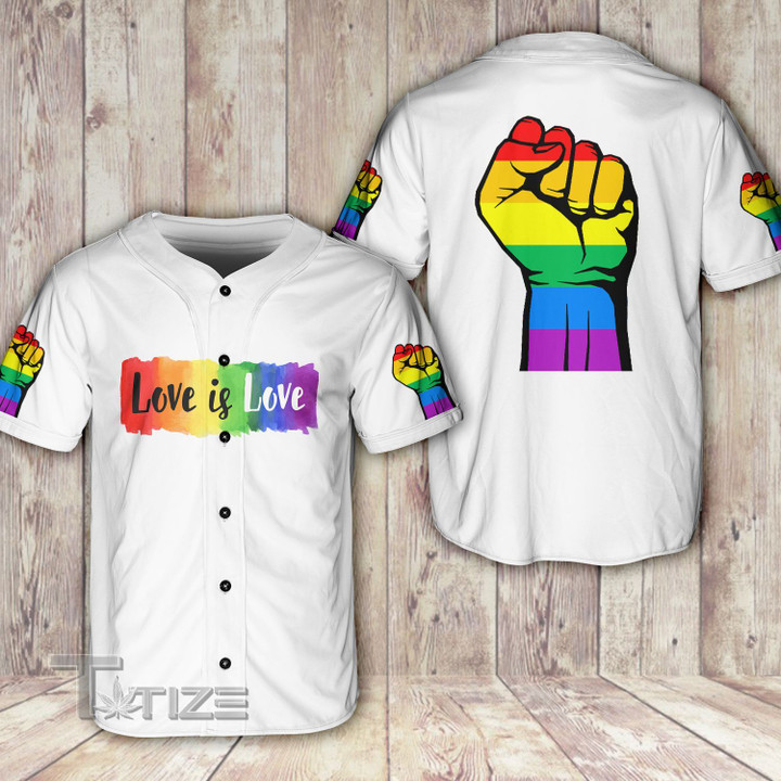 LGBT hand love is love Baseball Shirt