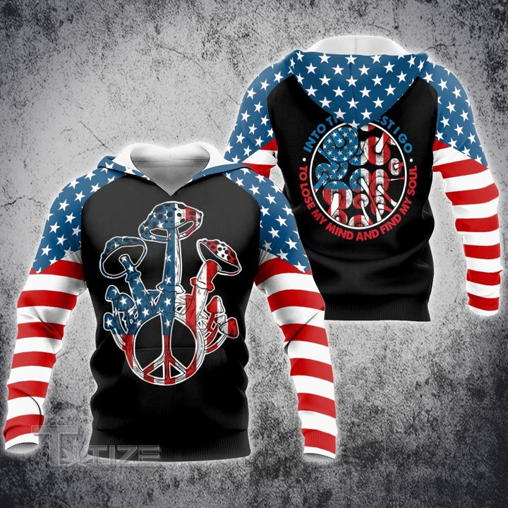 Mushroom Usa Flag 3D All Over Printed Shirt, Sweatshirt, Hoodie, Bomber Jacket Size S - 5XL