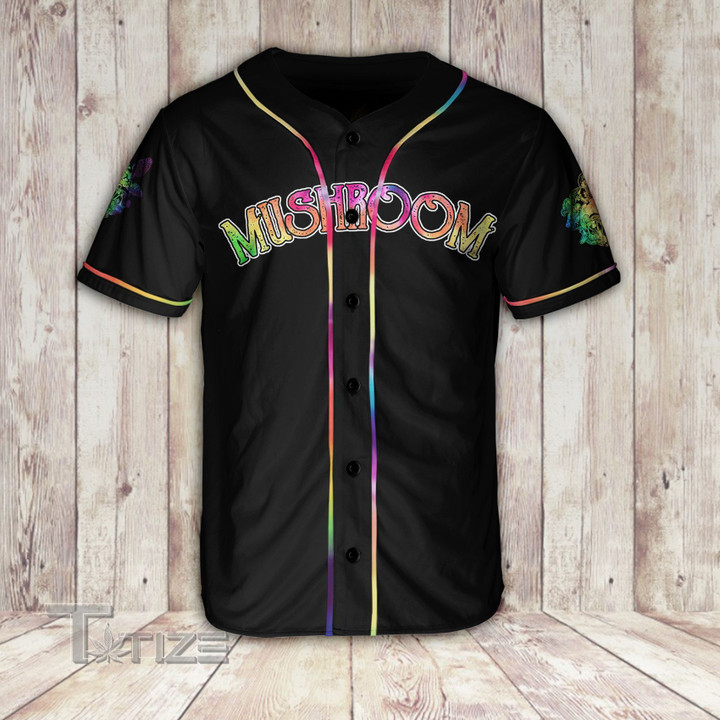Mushroom Flag Tiedye Baseball Shirt