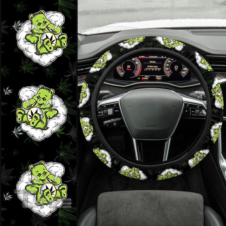Weed dont care bear Car Steering Wheel Cover