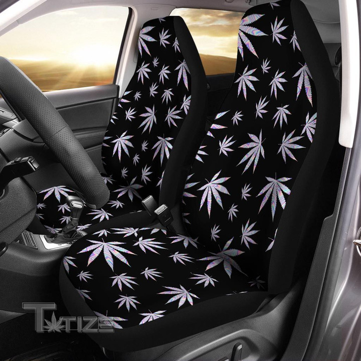 Weed leaf hologram pattern Car seat cover