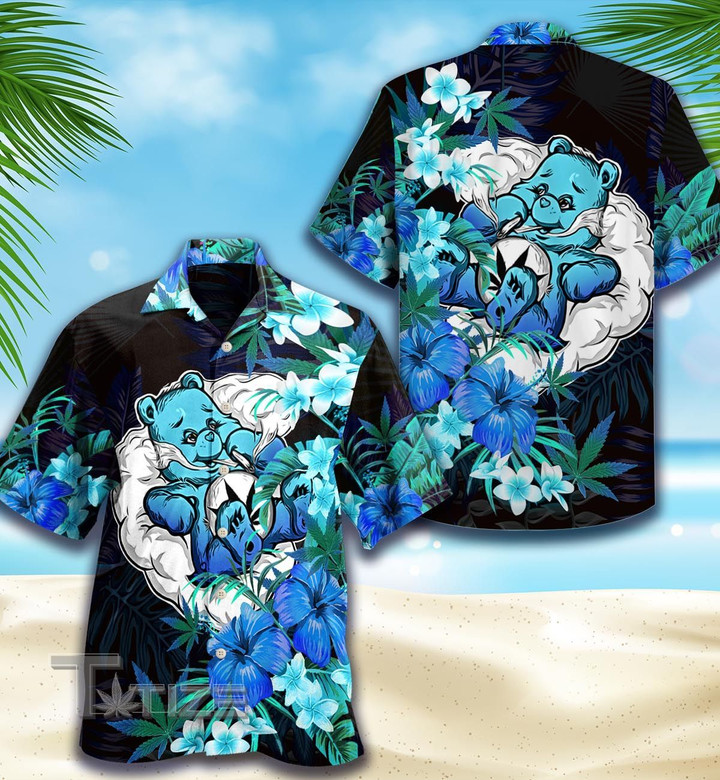 Weed Tropical Bear All Over Printed Hawaiian Shirt Size S - 5XL