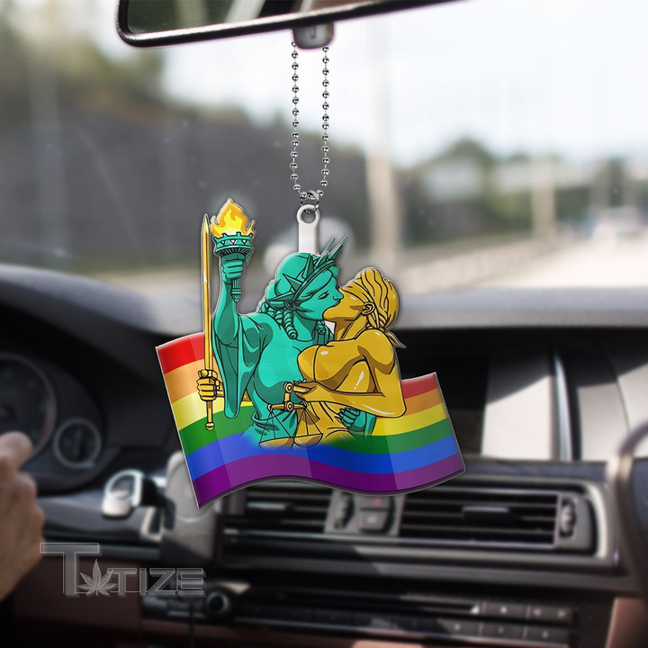 LGBT liberty and justice for all Car Ornament