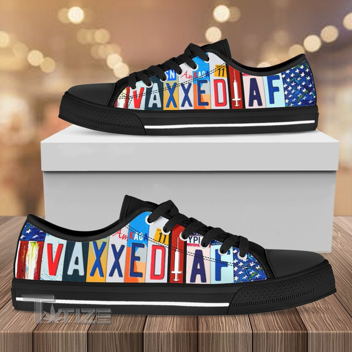 American vaccinated vaxxed af Low Top Canvas Shoes