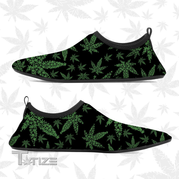 Weed Pattern Green Barefoot Shoes