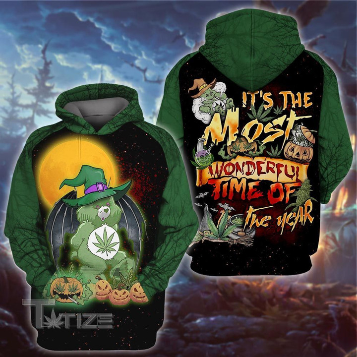 Weed Halloween Don't Care Bear Time Of The Year 3D All Over Printed Shirt, Sweatshirt, Hoodie, Bomber Jacket Size S - 5XL