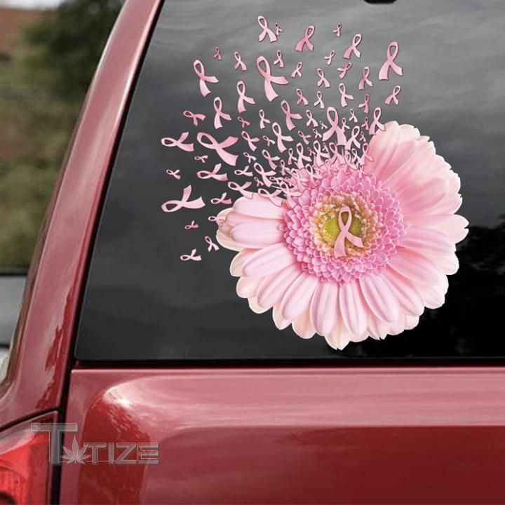 Breast Cancer Awareness Daisy Flower Decal