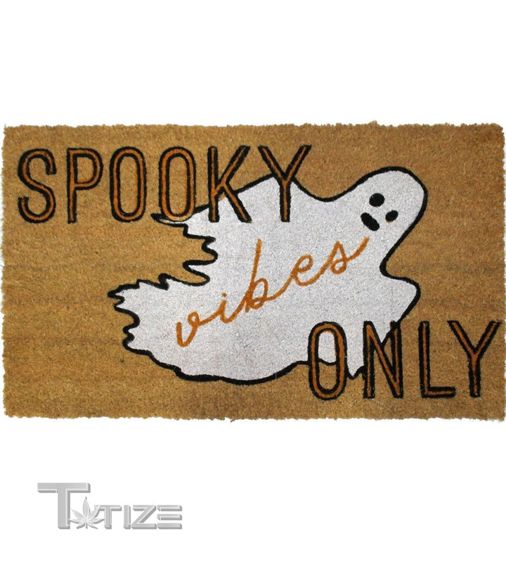 Halloween horror ghost spooky vibes only Doormat