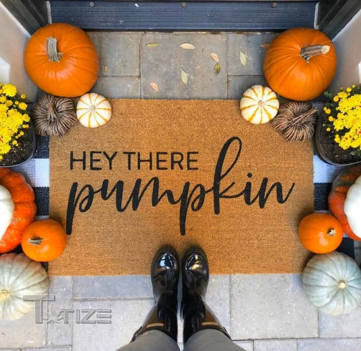 Halloween hey there pumpkin Doormat