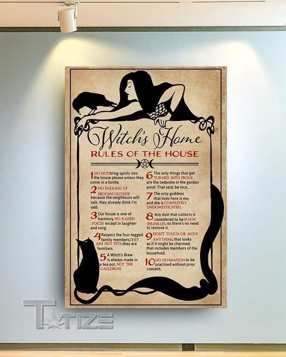Halloween Witch's Home Rules Of The House Wall Art Print Poster