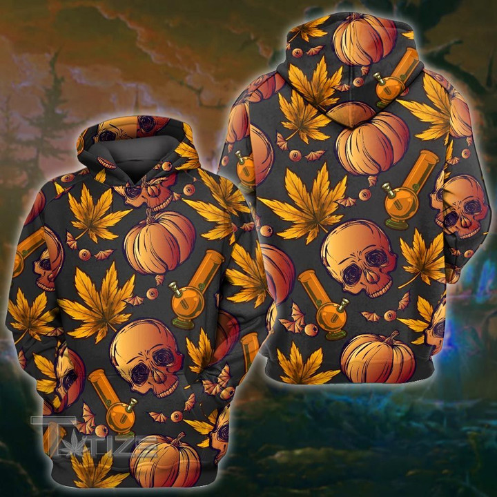 Weed halloween autumn 3D All Over Printed Shirt, Sweatshirt, Hoodie, Bomber Jacket Size S - 5XL