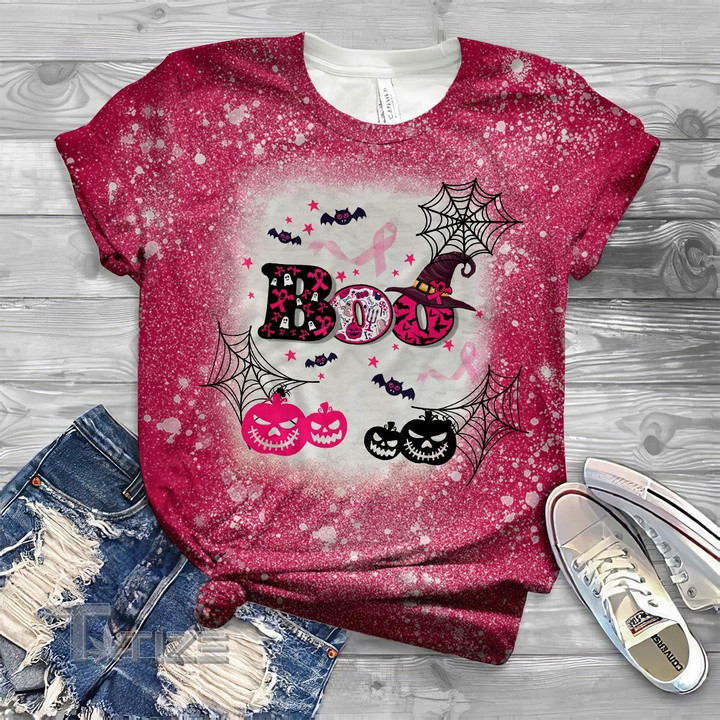 Breast cancer halloween boo 3D All Over Printed Shirt, Sweatshirt, Hoodie, Bomber Jacket Size S - 5XL