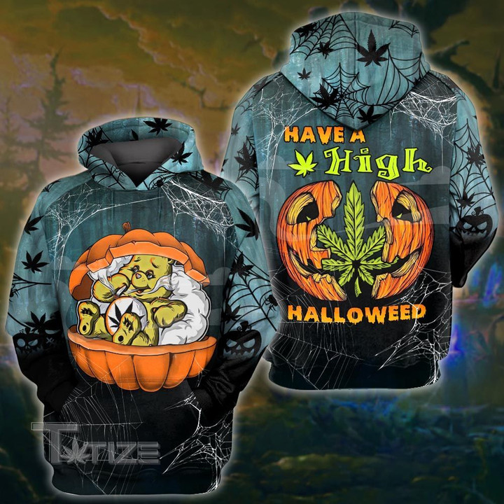 Weed Pumpkin High Halloween 3D All Over Printed Shirt, Sweatshirt, Hoodie, Bomber Jacket Size S - 5XL