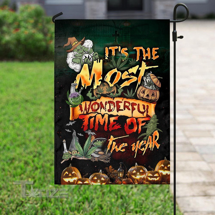 Weed halloween it's the most wonderful time of the year Garden Flag, House Flag