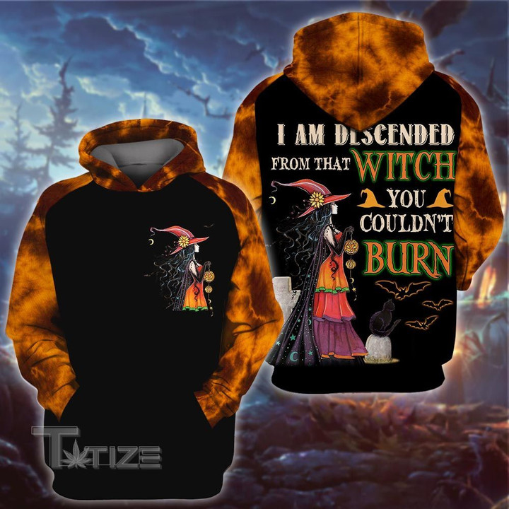 I am descended from that witch halloween 3D All Over Printed Shirt, Sweatshirt, Hoodie, Bomber Jacket Size S - 5XL