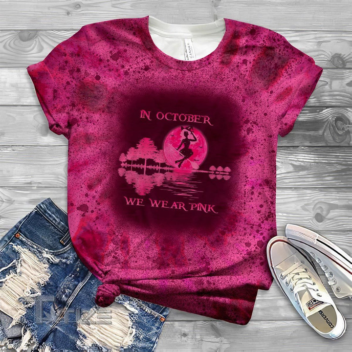 Breast cancer halloween witch in october we wear pink 3D All Over Printed Shirt, Sweatshirt, Hoodie, Bomber Jacket Size S - 5XL