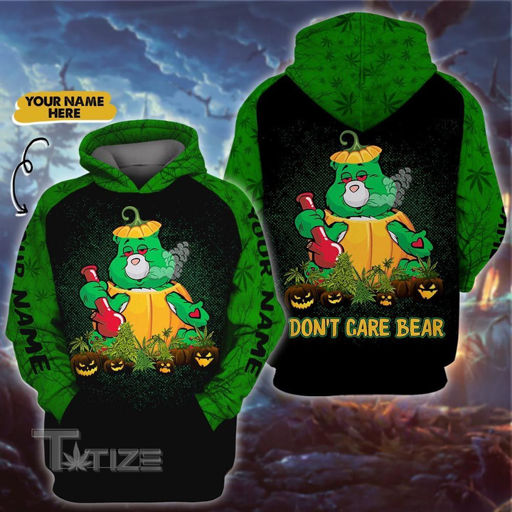Weed halloween pumpkin bear custom name 3D All Over Printed Shirt, Sweatshirt, Hoodie, Bomber Jacket Size S - 5XL