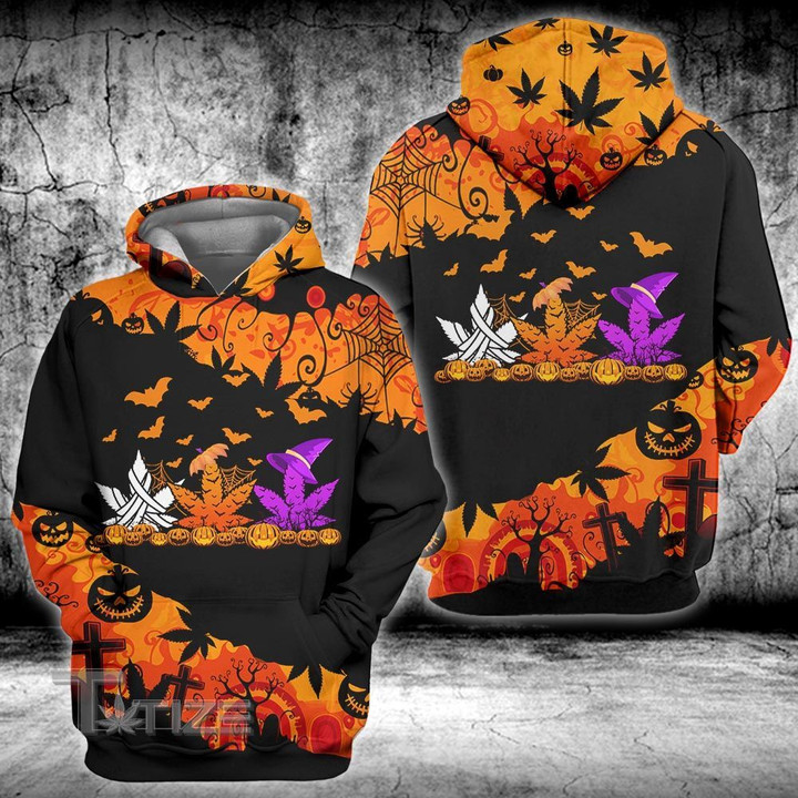 Weed leaf halloween pattern 3D All Over Printed Shirt, Sweatshirt, Hoodie, Bomber Jacket Size S - 5XL