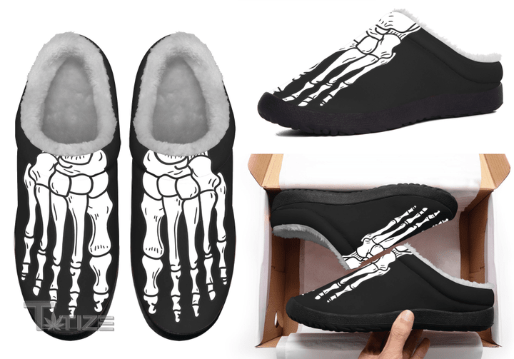 Skull skeleton horror halloween Kate Indoor Slippers