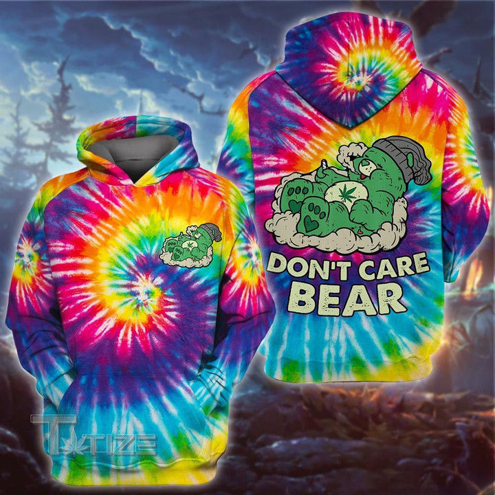 Weed dont care bear tie die 3D All Over Printed Shirt, Sweatshirt, Hoodie, Bomber Jacket Size S - 5XL