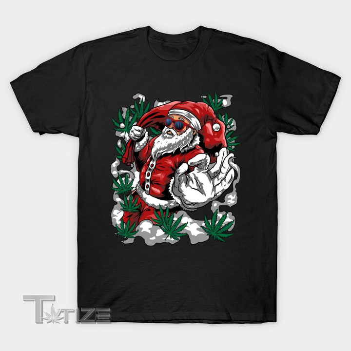 Santa Smoking Weed Marijuana Christmas Graphic Unisex T Shirt, Sweatshirt, Hoodie Size S - 5XL
