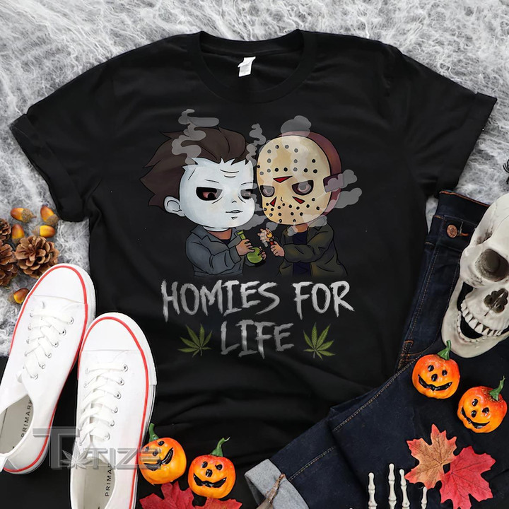 Weed horror michael jason homies for life Graphic Unisex T Shirt, Sweatshirt, Hoodie Size S - 5XL