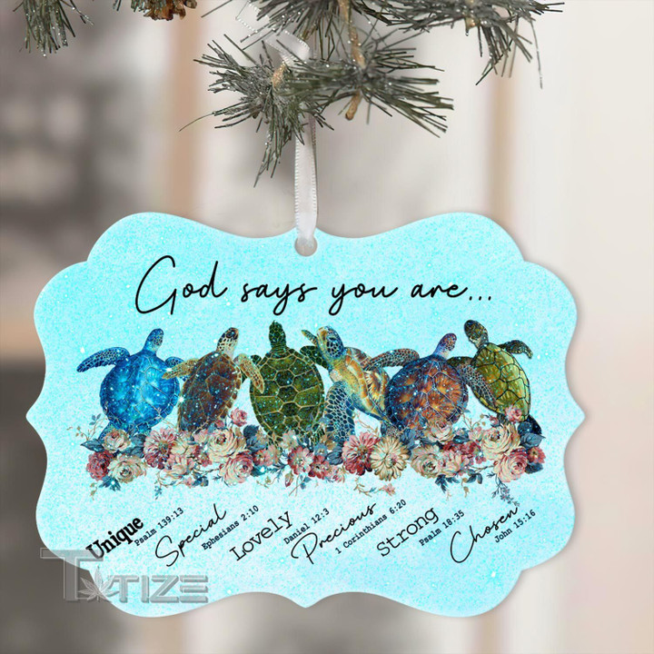 Christmas turtle god says you are Wooden/Acrylic Ornament