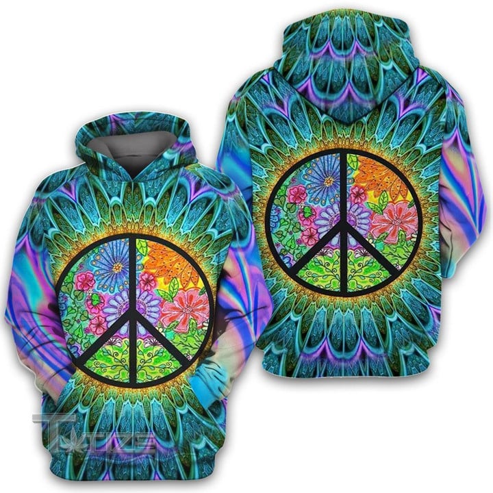 Hippie flower color 3D All Over Printed Shirt, Sweatshirt, Hoodie, Bomber Jacket Size S - 5XL