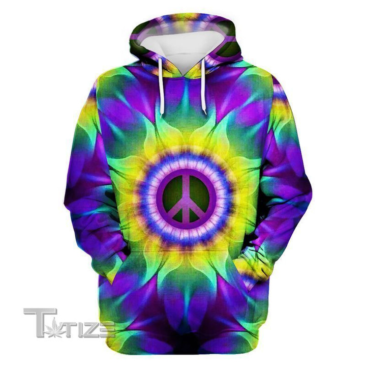 Hippie Peace Symbol Sunflower 3D All Over Printed Shirt, Sweatshirt, Hoodie, Bomber Jacket Size S - 5XL