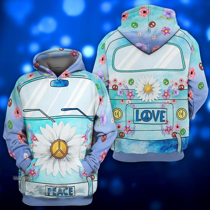 Hippie van flower colorful 3D All Over Printed Shirt, Sweatshirt, Hoodie, Bomber Jacket Size S - 5XL