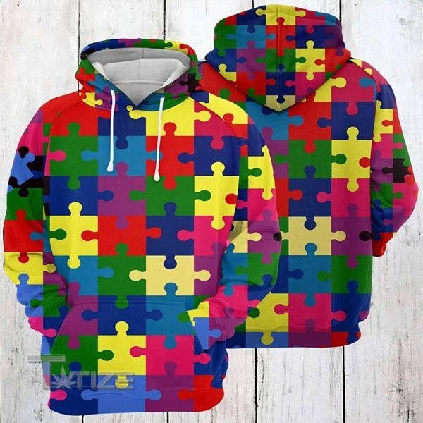 Colorful Puzzles Awareness Autism Colorful 3D All Over Printed Shirt, Sweatshirt, Hoodie, Bomber Jacket Size S - 5XL