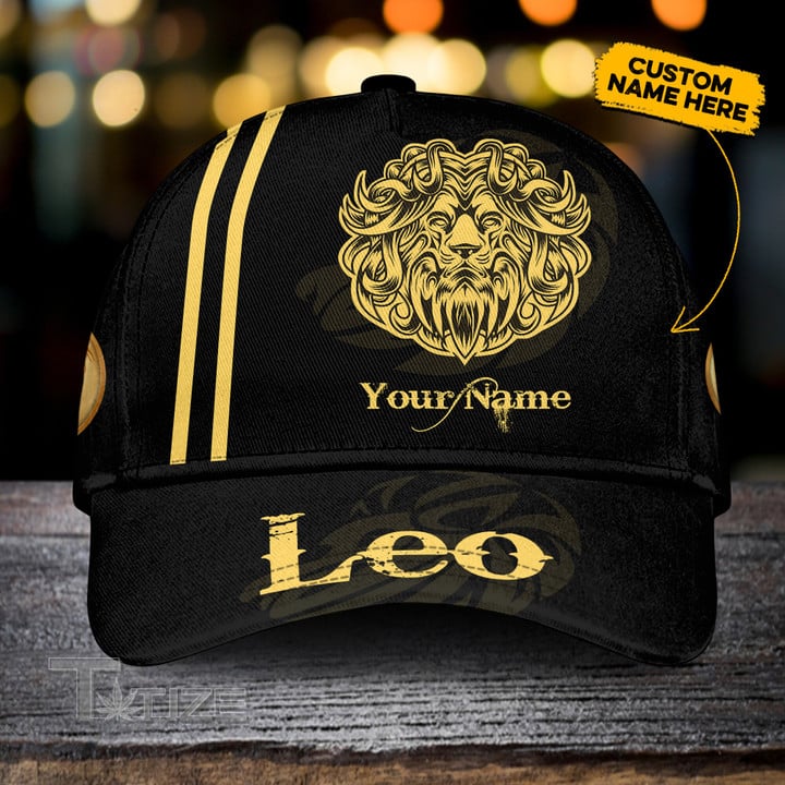 Leo yellow custom name Classic Cap
