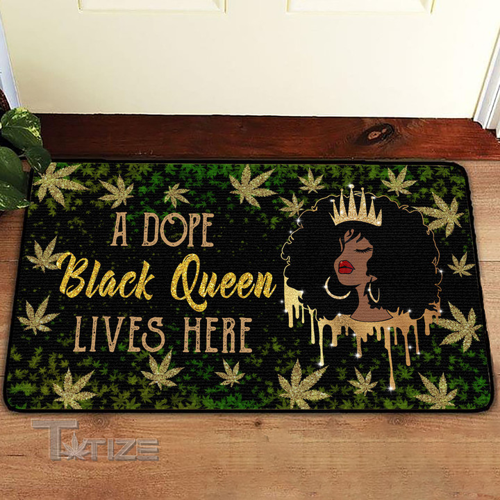 A Dope Black Queen Lives Here Doormat