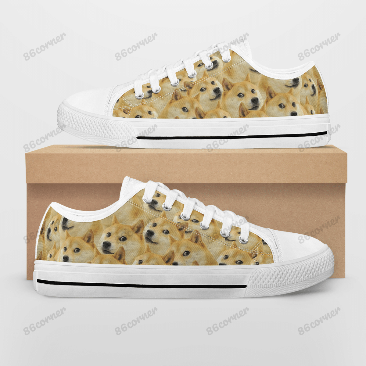 Funny Dog Low Top Canvas Shoes