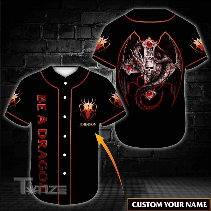 Be A Dragon Christian Lovers Custom Name Baseball Shirt