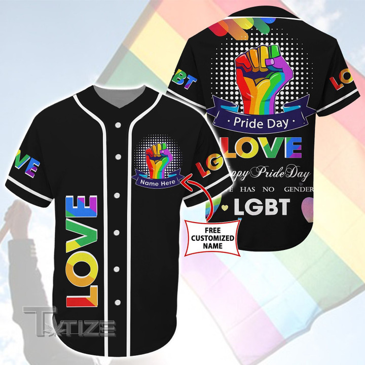Personalized Custom Name LGBT Baseball Tee Jersey Shirt