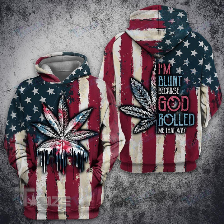 Weed American Flag God Rolled Me 3D All Over Printed Shirt, Sweatshirt, Hoodie, Bomber Jacket Size S - 5XL
