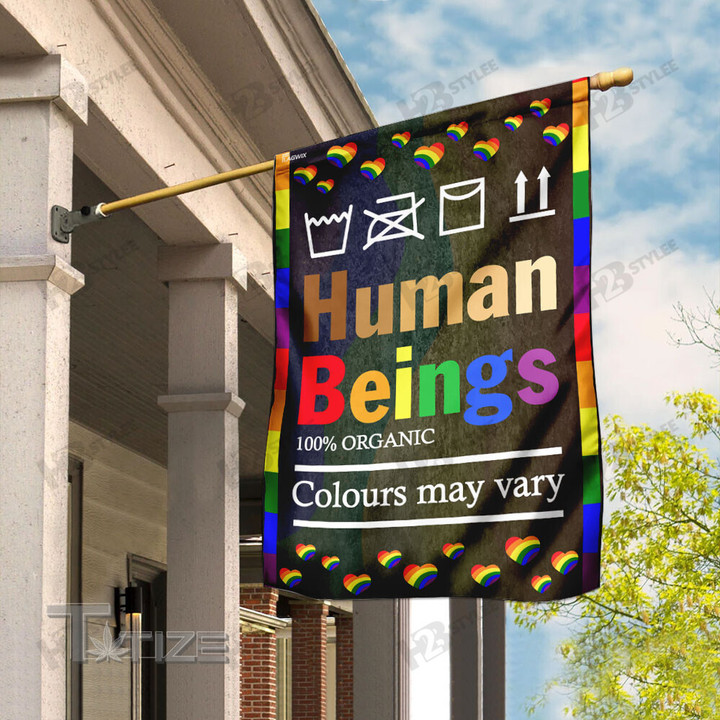 LGBT Human Beings 100% Organic Colours May Vary Flag Garden Flag, House Flag