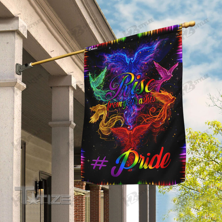 Rise From Your Ashes Phoenix LGBT Flag Garden Flag, House Flag
