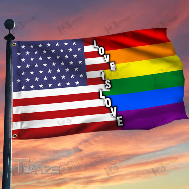 LGBT Pride Grommet Flag, Love Is Love Garden Flag, House Flag