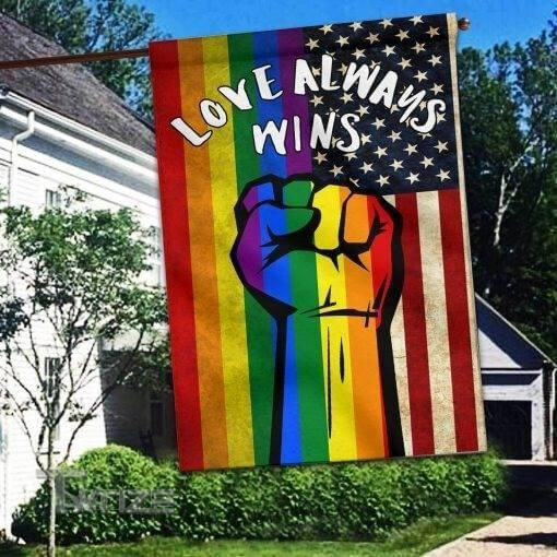 LGBT American Flag Love Always Wins Garden Flag, House Flag