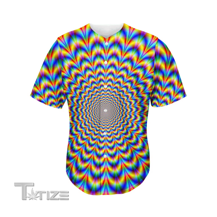 Psychedelic Wave Optical Illusion Men's Baseball Jersey Baseball Shirt